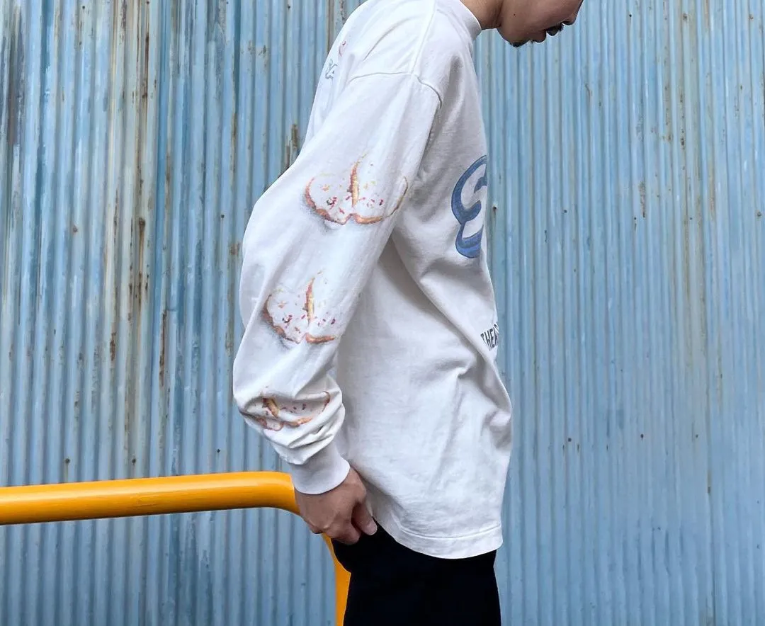 SAINT Mxxxxxx HEART COOKIES L/S TEE/WHT Love Oreo printed long sleeves Off-white S-XL Customized co-branded main mark/wash mark Correct version Ready-made garments washed and distressed VINTAGE feeling Top-notch printing technology Perfect restoration
